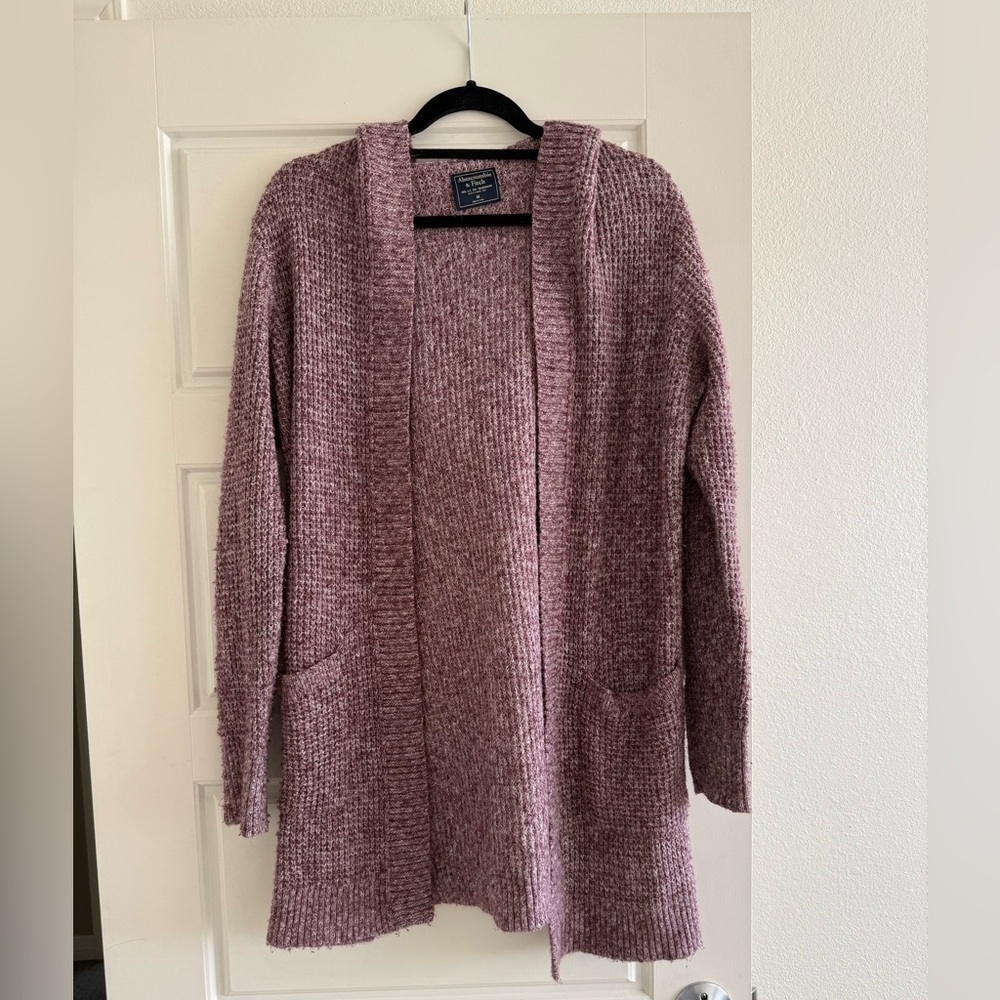 Abercrombie & Fitch Purple Hooded Cardigan Size Medium